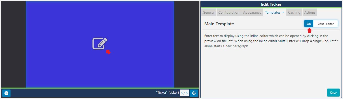 Ticker Visual Editor